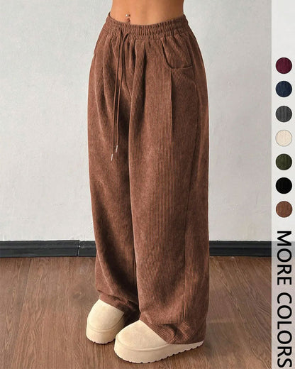 Drawstring Corduroy Long Pants 2024 f/w pants spring