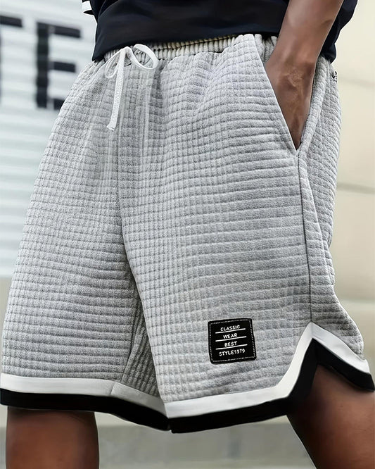 Waffle-Textured Drawstring Shorts shorts man spring summer