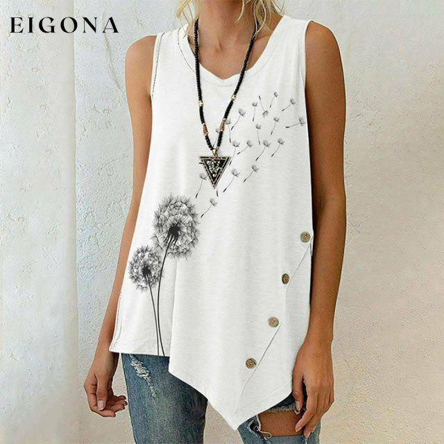 Irregular Dandelion Print Tank Top best Best Sellings clothes Plus Size Sale tops Topseller