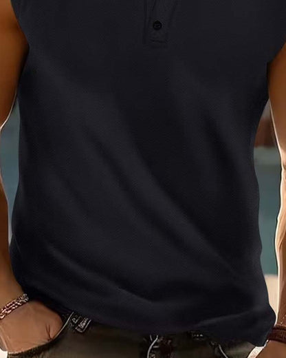 Men's Henry Solid Color Sports Tank Top