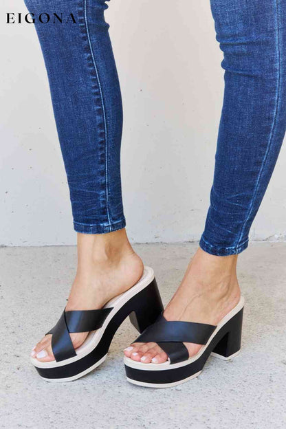Cherish The Moments Contrast Platform Sandals in Black BFCM - Up to 25 Percent Off Black Friday Ship from USA shoes Weeboo womens shoes