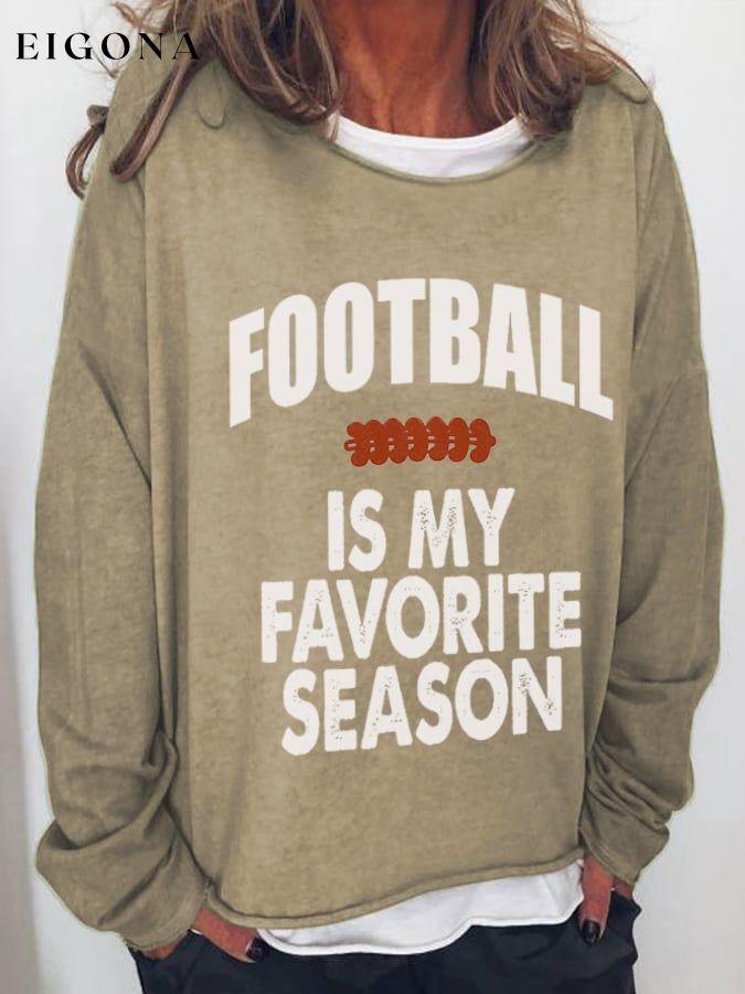 Women's Football Is My Favorite Season Print Sweatshirt ball print