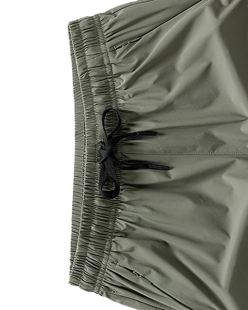 Men Elastic Waist Pocket Quick-Dry Ice Silk Sports Shorts