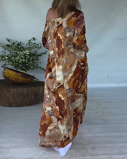 Fashionable Slit Printed Blouse