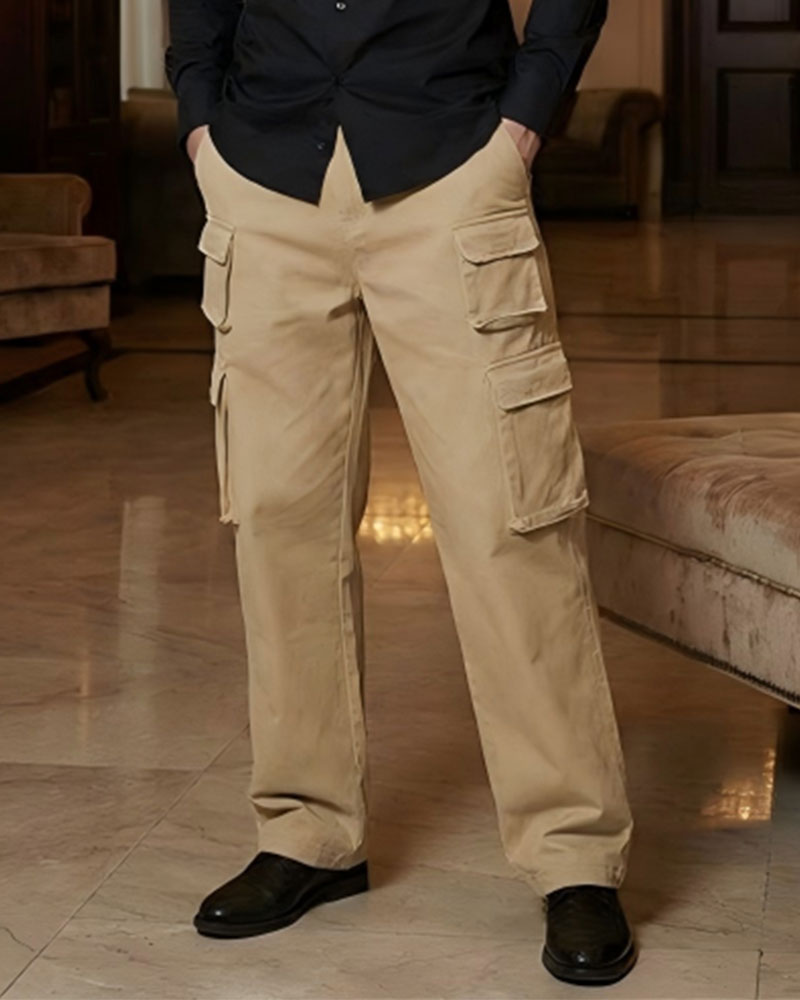 Men's Multi-Pocket Straight-Leg Cargo Pants