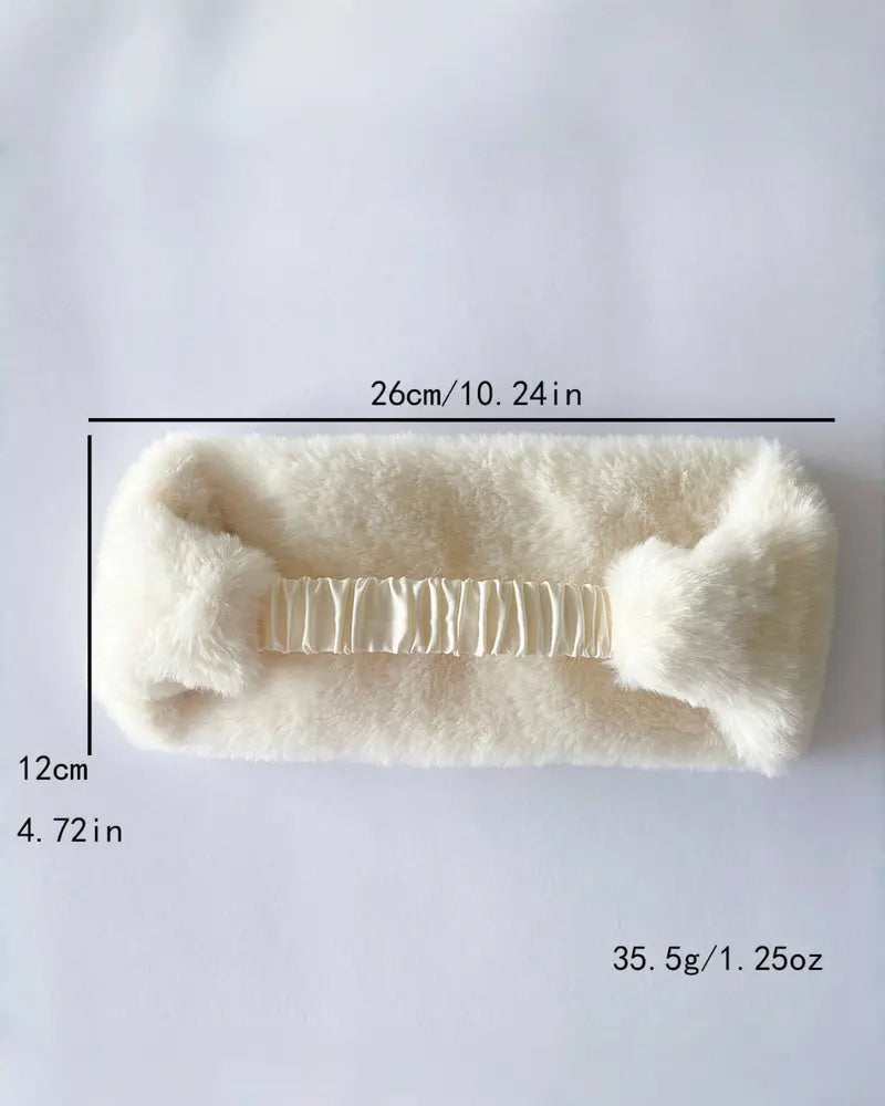 Wide Edge Soft Warm Windproof Cold-Proof Fuzzy Headband 2024 f/w accessoires spring