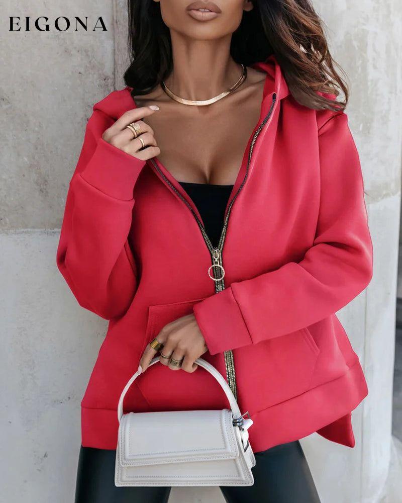 Loose casual coat with pocket Red 2023 F/W 23BF clothes jackets & coats Tops/Blouses