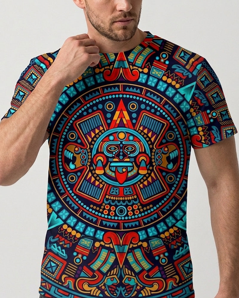 Crew Neck Printed Men's T-Shirt