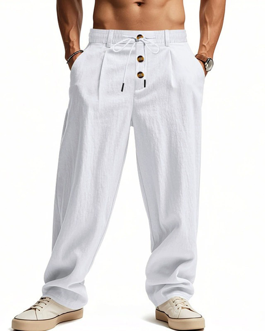 Casual Solid-Color Straight-Leg Pants pants man spring summer