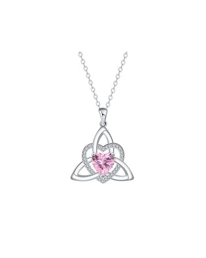 Birthstone Celtic Trinity Knot Heart Necklace✨ Heart Shape Celtic Trinity Knot Birthstone Pendant