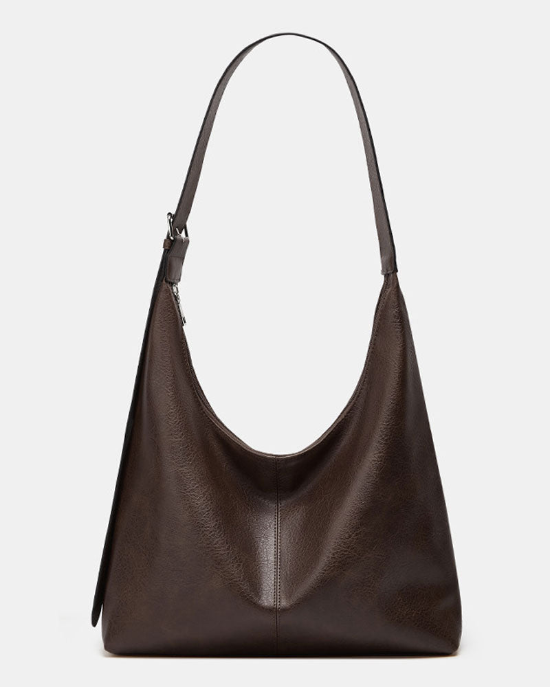 Women's Solid Color PU Leather Shoulder Bag 2024f/w bags spring summer