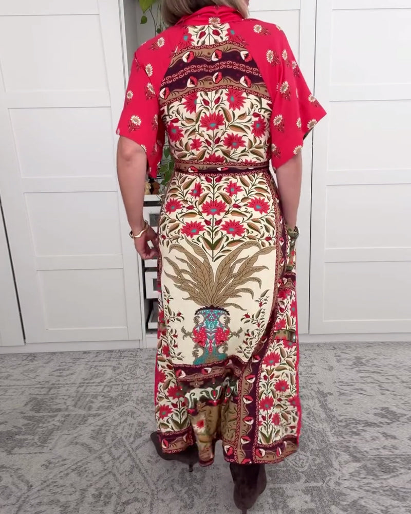 Lapel Bohemian Shirt Dress