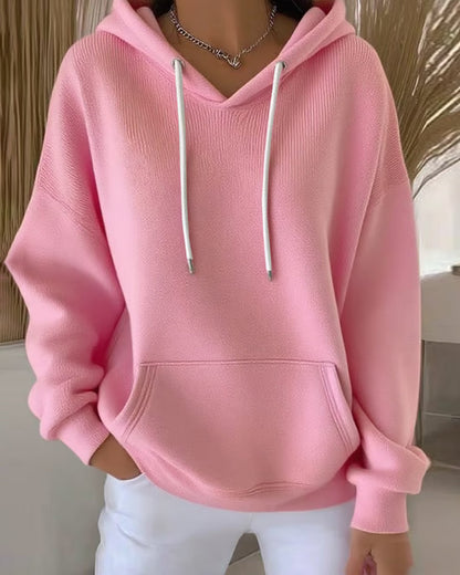Hood and Pocket Features Sweatshirt