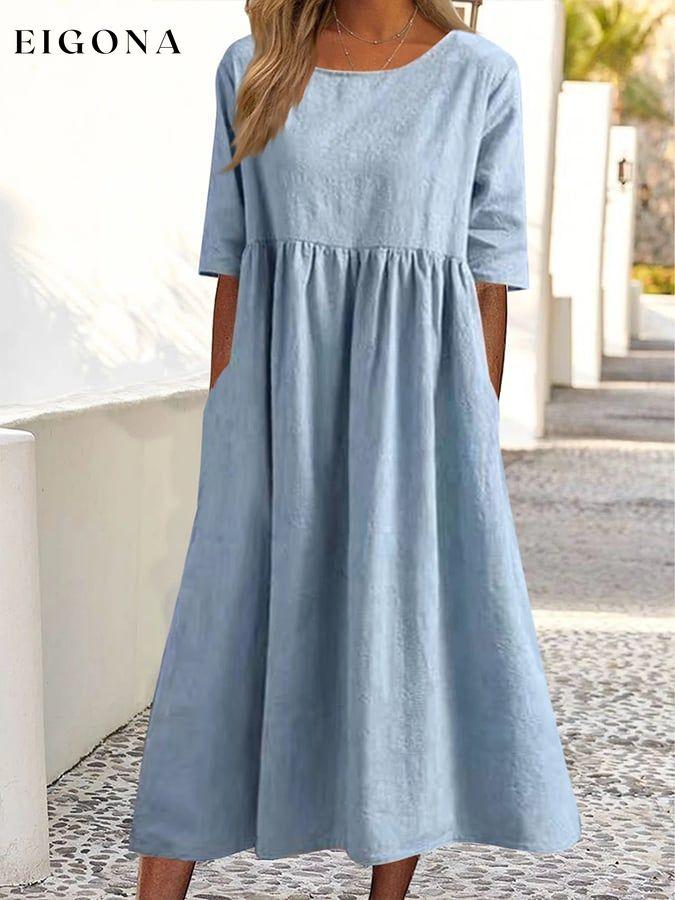 Women's Cotton Linen Cozy Vintage Dress