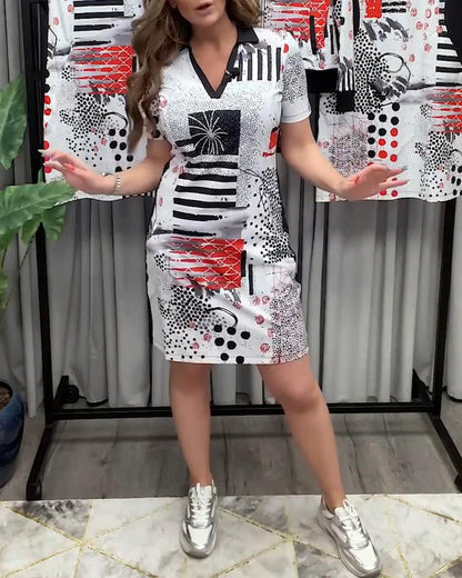 Abito da pendolare alla moda con scollo a V