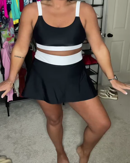 Contrast Color Fashion Design Two-Piece Bikini