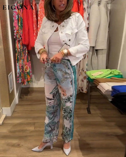 Colorful patterned casual pants pant spring summer