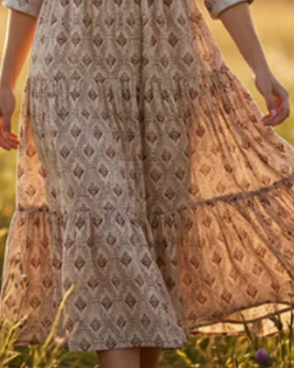Vintage V-Neck Floral Dress