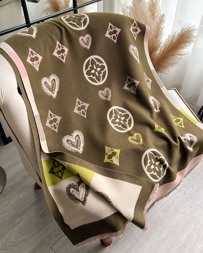 Heart Geometric Fashion Warm Scarf 2024 f/w accesories