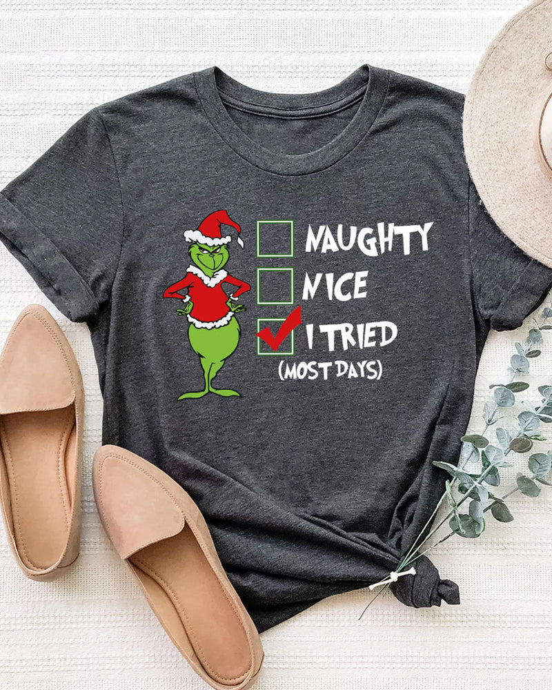 Grinch Christmas casual T-shirt