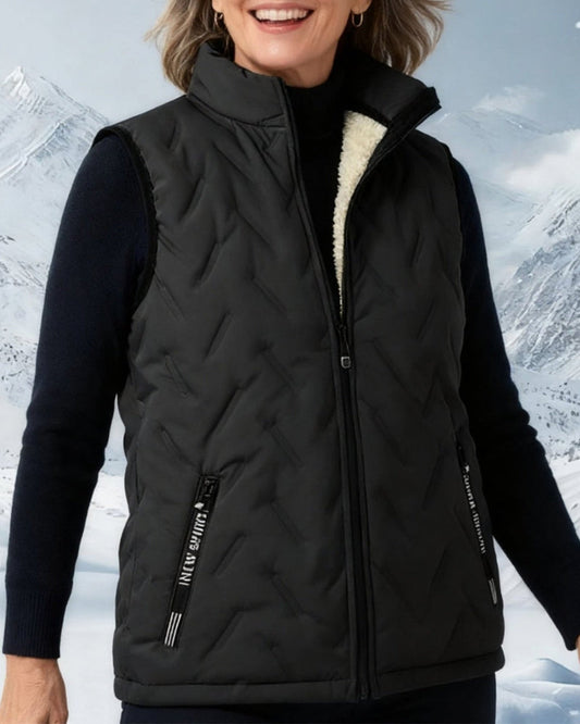 Unisex Winter Warm Casual Sleeveless Quilted Vest With Fleece Lining 2024 f/w coats