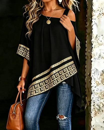 Off-Shoulder Fashion Asymmetrical Blouse