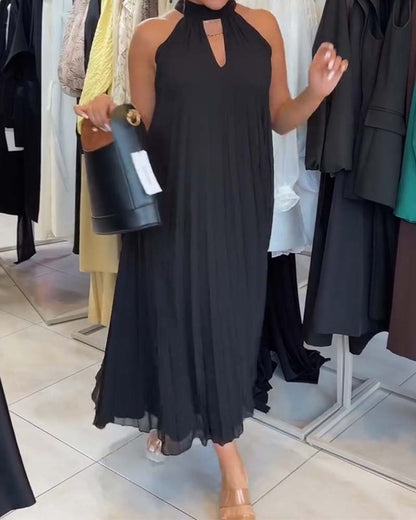 Halter Cut-Out Sleeveless Dress