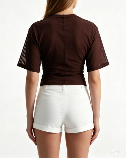 Mesh Patchwork Short T-Shirts