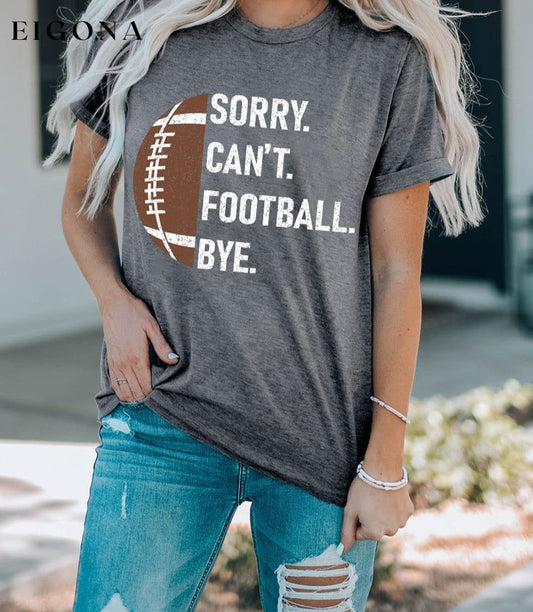 Football Graphic Short Sleeve T-Shirt Charcoal clothes Ship From Overseas SYNZ trend