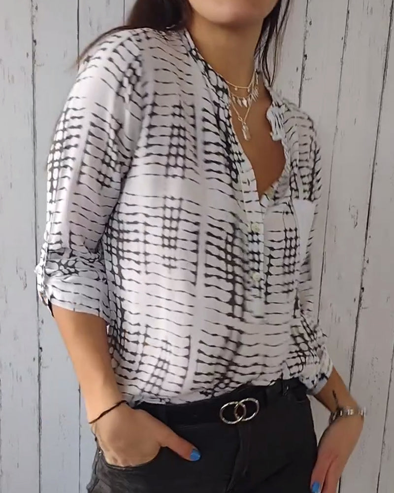 Casual pockets and pleated blouses blouse&shirts