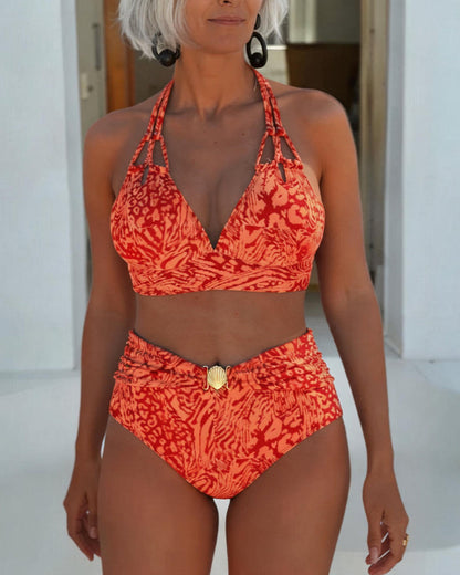 V-Neck Printed Bikini