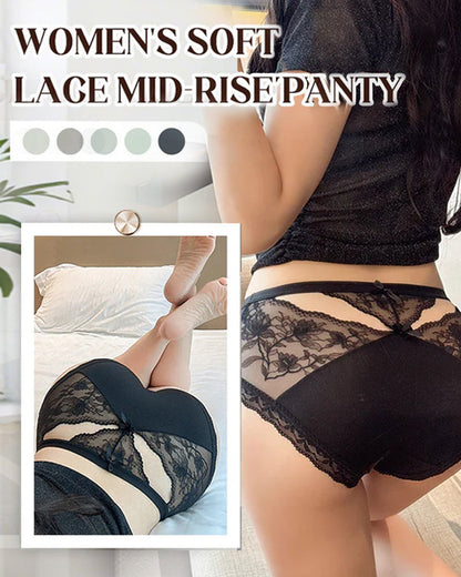 Women's Soft Lace Mid-Rise Panty