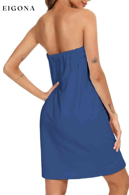 Strapless Robe with pocke clothes H#Y lounge lounge wear loungewear Ship From Overseas