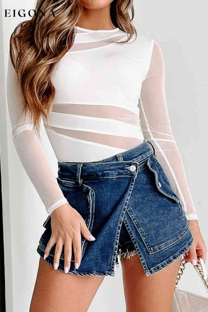 Cutout Round Neck Long Sleeve Bodysuit clothes Ship From Overseas SYNZ