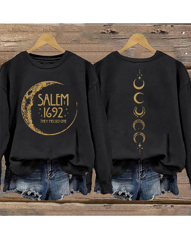 Women's Halloween Salem 1692 They Missed One Both Sides Sweatshirt 2024 f/w halloween sweatshirts