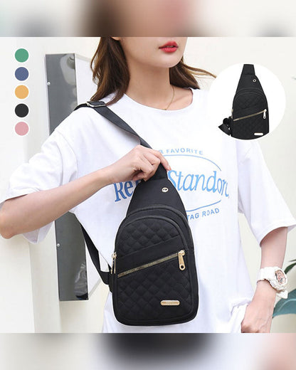 Women's Fashion Embroidered Quilted Chest Bag