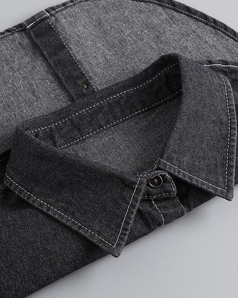 Classic Edgy Denim False Collar