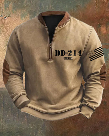 Men's Retro Veteran Zip Collar Sweatshirt sweatshirts man Veterans Day