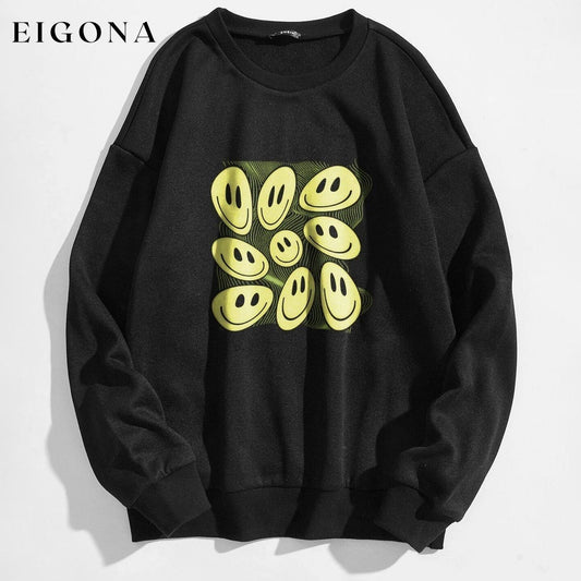 Cartoon Graphic Thermal Lined Oversized Sweatshirt Black __stock:500 clothes refund_fee:800 tops