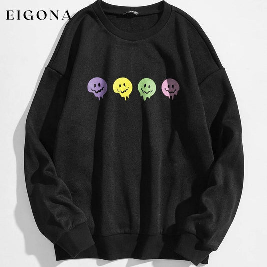 Cartoon Graphic Thermal Lined Sweatshirt Black __stock:500 clothes refund_fee:800 tops