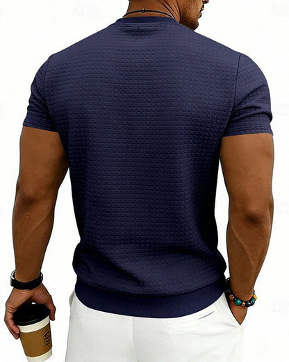 T-Shirt Ribbed Crewneck Short-Sleeve