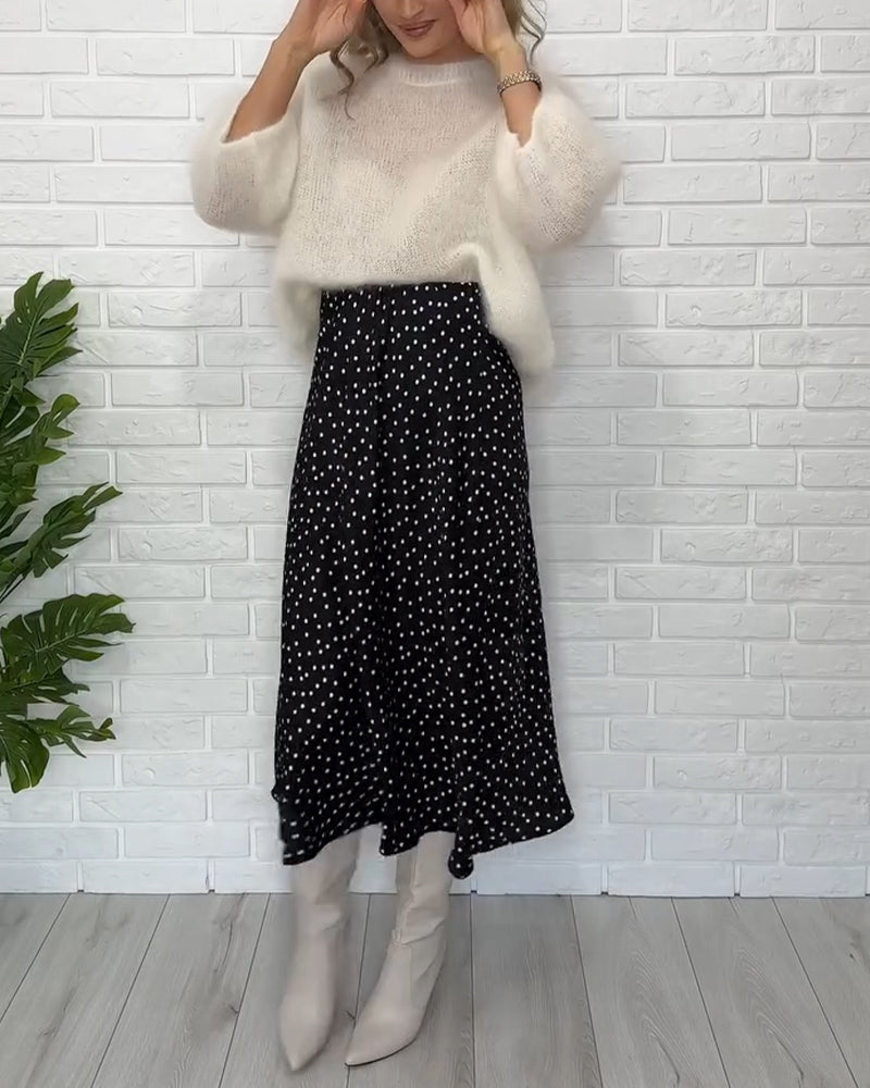 Simple Polka Dot Slim Skirt