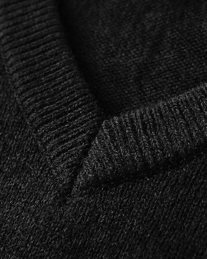 Mini V-Neck Casual Solid Pullover