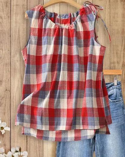 Plaid Sleeveless Tank Top