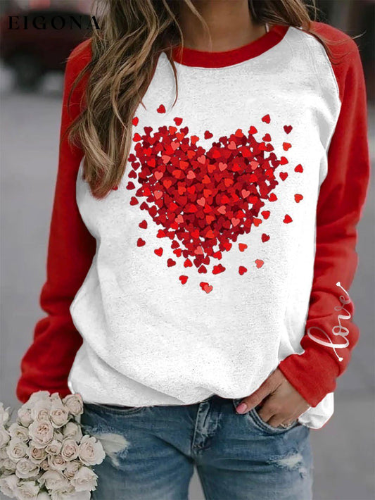 Women's Valentine's Day love round neck casual sweater