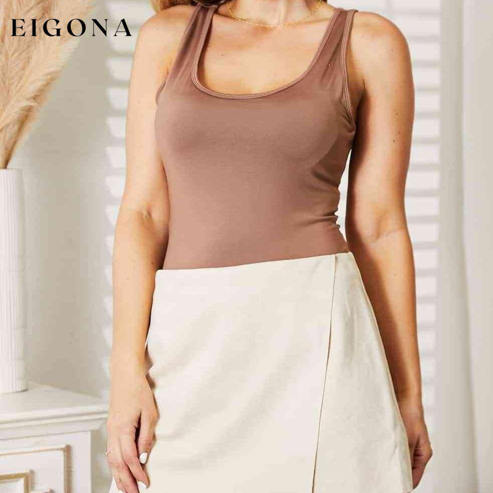 Everyday Full Size Basic Tank Bodysuit Mocha bodysuit bodysuits clothes HEYSON Ship from USA