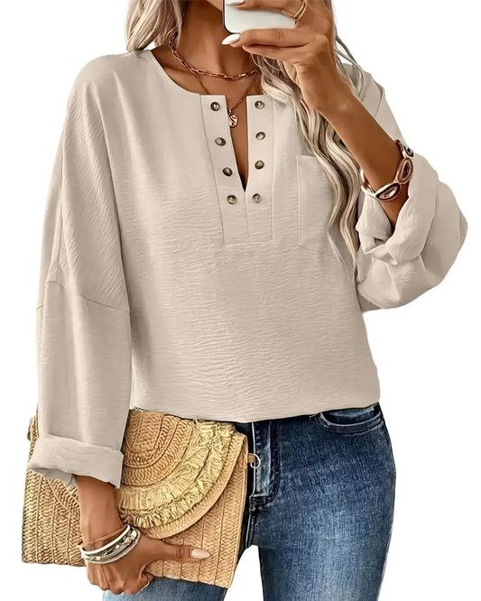Solid Casual Long Sleeve Blouse 2024 f/w blouses & shirts spring