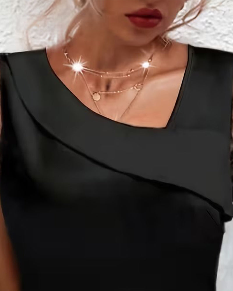 Off-Collar Lace Short-Sleeved T-Shirt