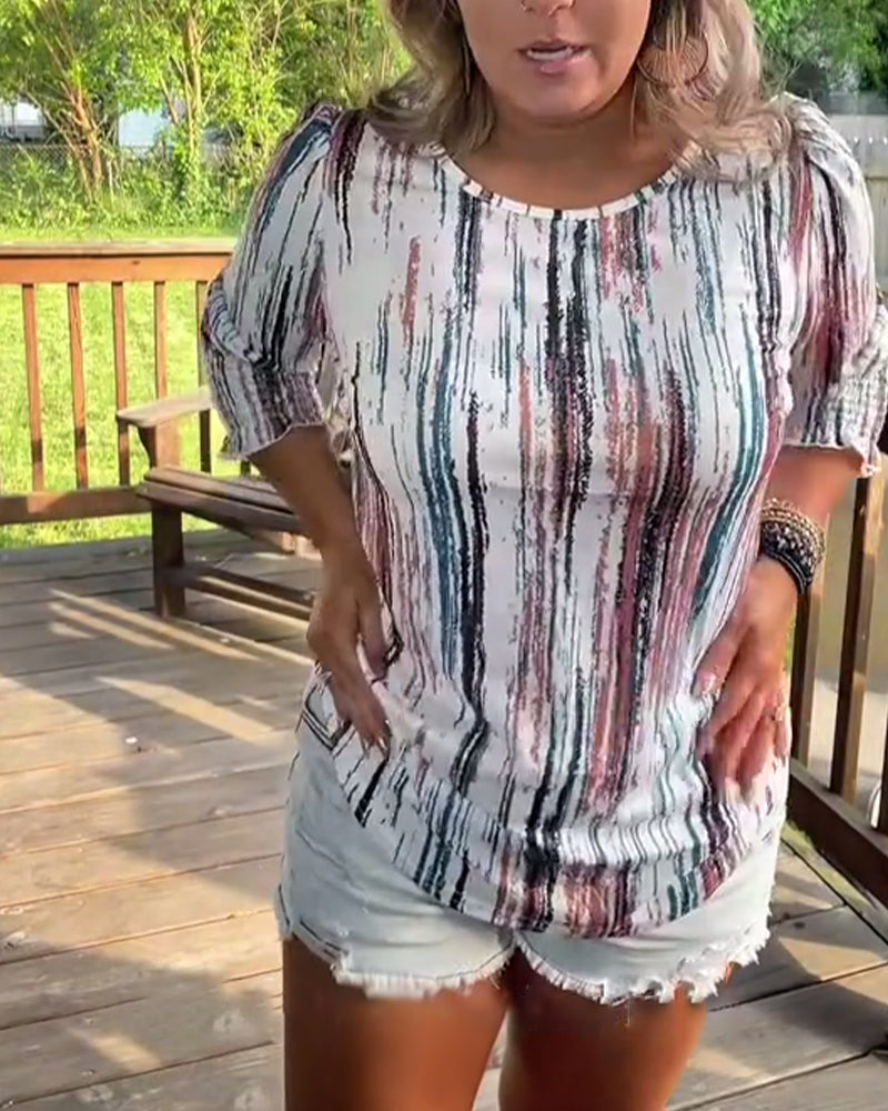 Crew Neck Casual Printed T-Shirt