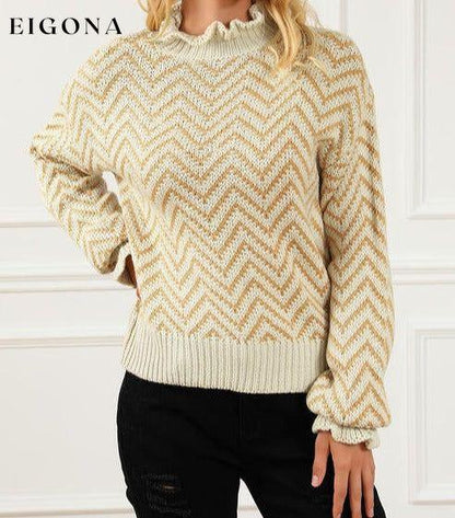 Mock Neck Drop Shoulder Sweater clothes Ship From Overseas Sweater sweaters SYNZ
